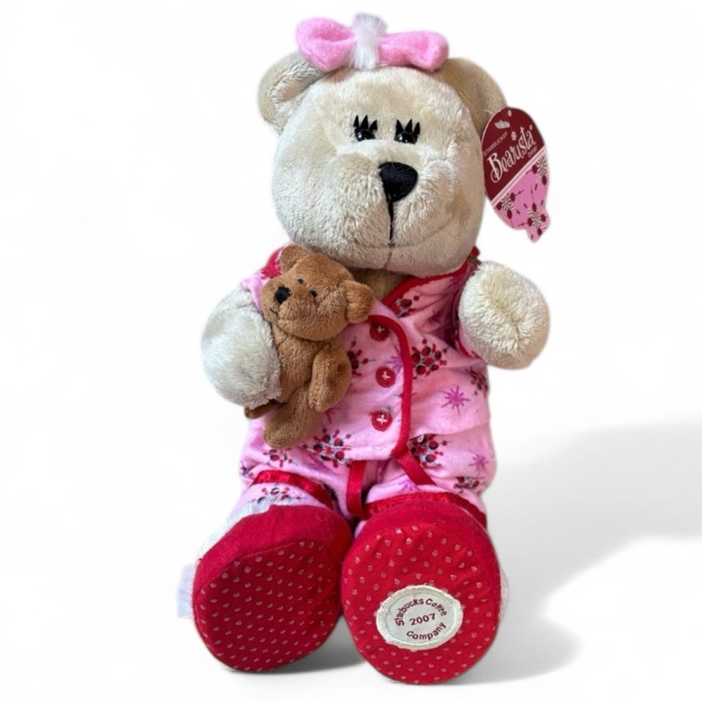 Starbucks Bearista 2007 Pink Pajamas Bear Plush with Tags—10” Plush - Picture 1 of 8